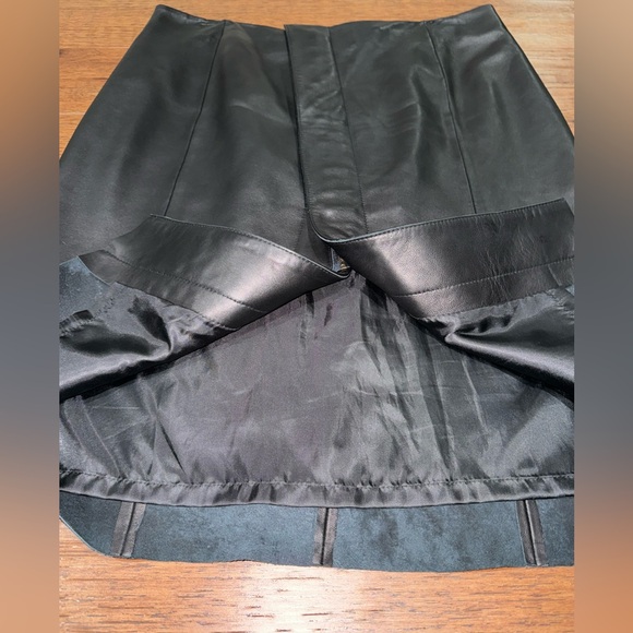 Antonio Melani Black Leather Pencil Skirt M - Picture 7 of 14